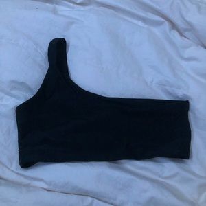 black one strap bikini top